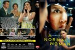 Two-sided Netflix film poster for 'A Normal Woman': back cover shows the cast in a group scene; front cover features a close-up of a woman with a magnifying glass and the title.