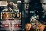 Front and back DVD cover for The Ritual: front features four men in a dark forest setting with the title prominently displayed; back shows character close-ups and a forest-horror scene with cast and credits.