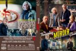 Front poster for The Thursday Murder Club Netflix film: a group of older adults around a table with a cake and a knife, implying a cozy mystery.