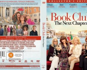 Front and back DVD cover of Book Club: The Next Chapter—Collector's Edition; four women posing on a boat with a red title and additional back-cover stills.