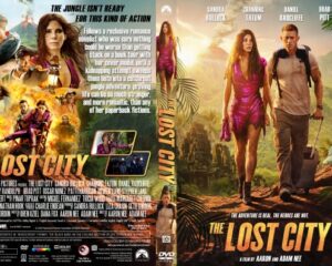 Front cover of The Lost City DVD showing a jungle adventure with a man and a woman walking among ruins, palm leaves, and the bold title.