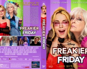 DVD cover for Freaky Friday featuring Lindsay Lohan and Jamie Lee Curtis in bright pink and purple art.
