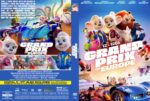 Front and back cover of the Grand Prix of Europe DVD featuring colorful racing cartoon characters and cars on a blue background