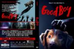 Front and back of the Good Boy DVD case; features a menacing hand above a happy golden retriever on the front, tagline 'Trust his instincts' behind.