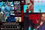 DVD cover collage for A House of Dynamite with scenes of a woman in a blue blazer at a control room and bold red title text behind her.