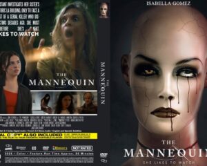 DVD cover art for The Mannequin: a pale, cracked mannequin head dominates the right side while a frightened woman appears on the left; title and taglines visible.