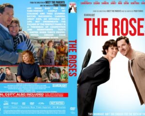 Front cover of The Roses DVD: couple leaning close with bold red title on a blue background.
