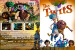 Two-panel The Twits DVD case: front shows whimsical characters with balloons, back is a collage of scenes and a barcode against a wooden fence backdrop.