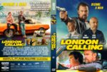 Two-sided DVD cover for the film London Calling: front shows men with a gun and bold yellow title; back features an orange car and action scenes.