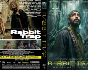 Dual DVD cover for the film Rabbit Trap: left panel shows a group of people in a dark, forest-horror scene with the title 'Rabbit Trap'; right panel features a bearded man in a forest looking upward, with the tagline and cast names suggesting a folk horror vibe.