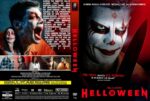 DVD cover for Helloween: left shows a screaming man and woman; right features a white-faced killer with red makeup; bold red title.