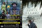 Dual-panel DVD cover for Train Dreams; front shows a bearded man with a hat by a misty river, back features group of people in a forest setting with awards logos.