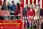 Front and back DVD cover for the film 'Anniversary': red-white stripes, ensemble cast in formal wear, with synopsis text on the back.