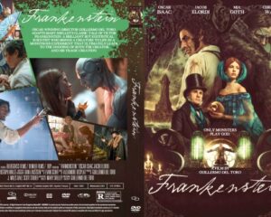 Frankenstein DVD cover: front shows a man in a top hat and a woman in blue with the title and the line 'Only monsters play God'.