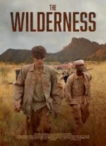 Movie poster for The Wilderness showing two men in tan clothing walking through tall grass with mountains in the distance; dusty adventure vibe.
