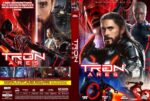 Cover art for Tron Ares: Neon-lit sci‑fi action with armored characters and a motorcycle motif on the front; cast listed at bottom.