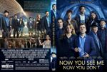 DVD cover for 'Now You See Me Now You Don’t' featuring an ensemble of magicians against a blue, ornate background with the title at the bottom and the tagline 'Unlock the Illusion' across the top left.