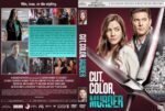 Front cover of a Hallmark mystery DVD titled 'Cut, Color, Murder' showing a smiling woman and man against a pink/metallic backdrop; bold vertical title and logo at top-right/right edge.