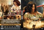 Front cover of the DVD Queen of the Ring: a wounded woman holding a red baton with the cast in the background.