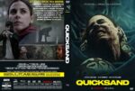 DVD cover for Quicksand: left panel collage of characters with a synopsis, right panel a distressed woman against a dark backdrop with the bold yellow title QUICKSAND.