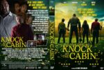 Movie poster for Knock at the Cabin: four figures stand in a sunlit field with a dramatic sky, title at the bottom center.