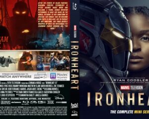 Cover art for Ironheart: The Complete Mini Series — close-up of Ironheart helmet beside a woman's face, with the title in gold letters; back shows a group of characters and the tagline 'Every Dream Has a Cost.'