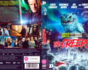 Front cover of The Creeps DVD/Blu-ray: neon space-horror art with a blue dragon monster and snow creatures, red stylized title.