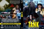 DVD cover for The Tank: a frightened family huddles as monstrous figures loom, bold yellow title across the front.