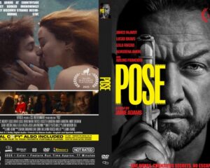 Two-film DVD cover: left side features a collage with a kissing couple and movie stills; right side shows a black-and-white poster with a close-up of a man's face and the word POSE in large yellow letters.
