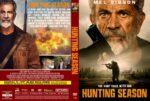 Film cover for 'Hunting Season' showing an older man with a rifle, sunset background and bold orange title text at the bottom of the front cover.
