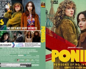 Ponies: Persons of No Interest Blu-ray cover featuring two women in brown coats and a bold yellow title.