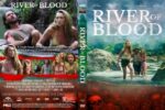Double-sided DVD cover for River of Blood: front shows a couple by a river with the bold title; back features scene collages, synopsis, and red-tinted skull imagery.
