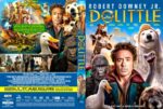 Dolittle DVD cover: Robert Downey Jr. in colorful costume surrounded by talking animals against a blue sky, with the title Dolittle at the top and the tagline 'He's just not a people person.'