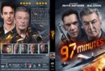 Front cover of the action thriller 97 Minutes: two men with guns, fiery explosions, and a bold orange title.