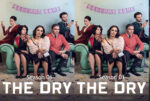 Five adults posing on a green couch under a pink 'WELCOME HOME' banner with confetti; 'Season 01' text is visible at the bottom.