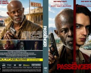 DVD cover for The Passenger: left panel shows a rugged man with a pistol in a desert town; right panel shows a young woman with a pistol and motel signage.