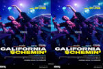 Energetic concert crowd with fans being lifted on a blue-lit stage; movie title California Schemin' at bottom edge.