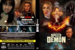 DVD cover for Speed Demon: fiery poster with a woman's portrait, a glowing cross in flames, and dramatic city imagery; spine reads 'Speed Demon'; back shows stills and credits.