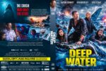 Poster for the film Deep Water: group of survivors clinging to wreckage in rough seas, yellow Deep Water title across the right side, dramatic action vibe.