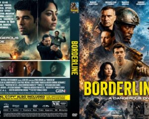 Front cover of Borderline: A Dangerous Divide—collage of armed characters with a city backdrop and bold yellow title.