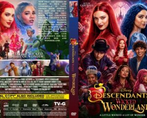 Front cover of Disney's Descendants: Wicked Wonderland, showing colorful fairy-tale characters against a magical backdrop.