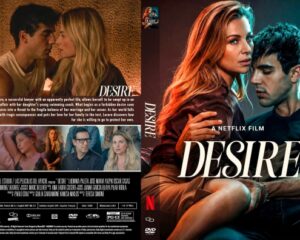 Netflix film poster for Desire featuring a red-haired woman embracing a man, with the bold title across the cover.