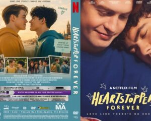 Heartstopper Forever Netflix film cover showing two boys cuddling, with the film title and Netflix branding visible.