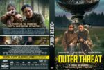 Front cover of The Outer Threat DVD: two young women with rifles in a forest clearing, a large satellite dish in the background.