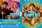 Double-sided DVD/Blu-ray cover for the film 'Pizza Movie': back shows cast reacting in a party scene, front features the lead with glasses surrounded by a pizza-themed collage and the bold title 'Pizza Movie' with 'College is a trip' slogan.
