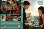 Front cover: two people talking on phones with a city skyline and the title Voicemails for Isabelle; tagline 'Sometimes the universe leaves you a message'.