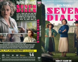 DVD cover for Agatha Christie’s Seven Dials: three women in period clothing posed outside a manor, bold pink title above.