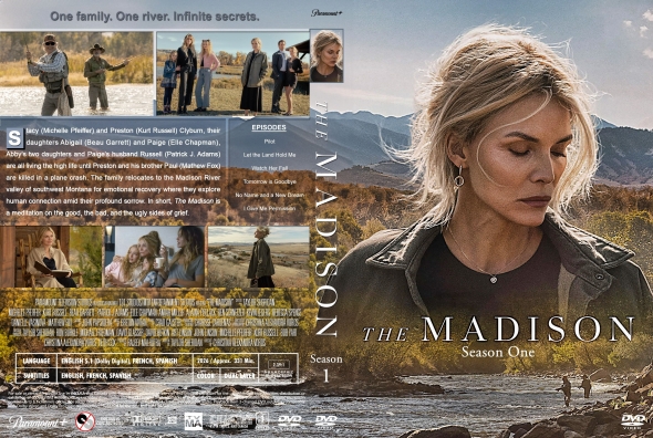 DVD cover art for The Madison, Season 1, featuring a woman looking downward against a river and mountains backdrop.