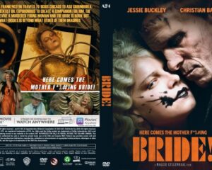 DVD cover for Bride! (horror/comedy) showing a pale bride with black makeup and a menacing older man leaning close; bold orange title 'BRIDE!' at right panel.