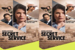 Collage-style poster for 'Secret Service' with multiple characters, a photographer, a sniper, and a cityscape background conveying espionage action.